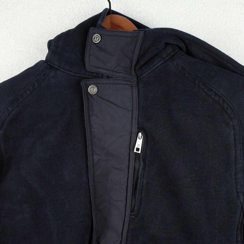 Lululemon Jacket Womens 12 Black Full Zip Hooded Sweatshirt Outdoor Heavy - Picture 2 of 10